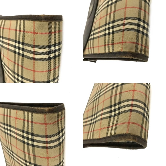 Authentic Burberrys Check Beige Nylon Poach Clutch Bag - Picture 7 of 11